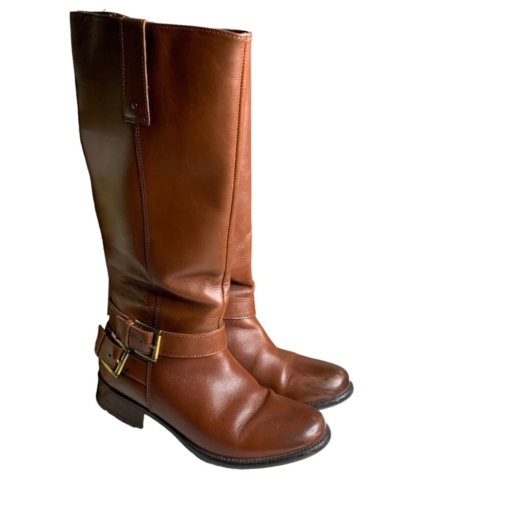 Size 6.5 - Clarks brown REAL LEATHER riding boots. Comfort brand
